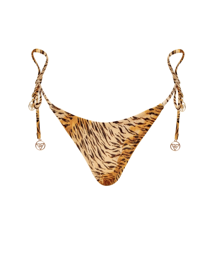 Print Side Tie Thong Low Rise Bikini Bottom Xs Vivien Vance